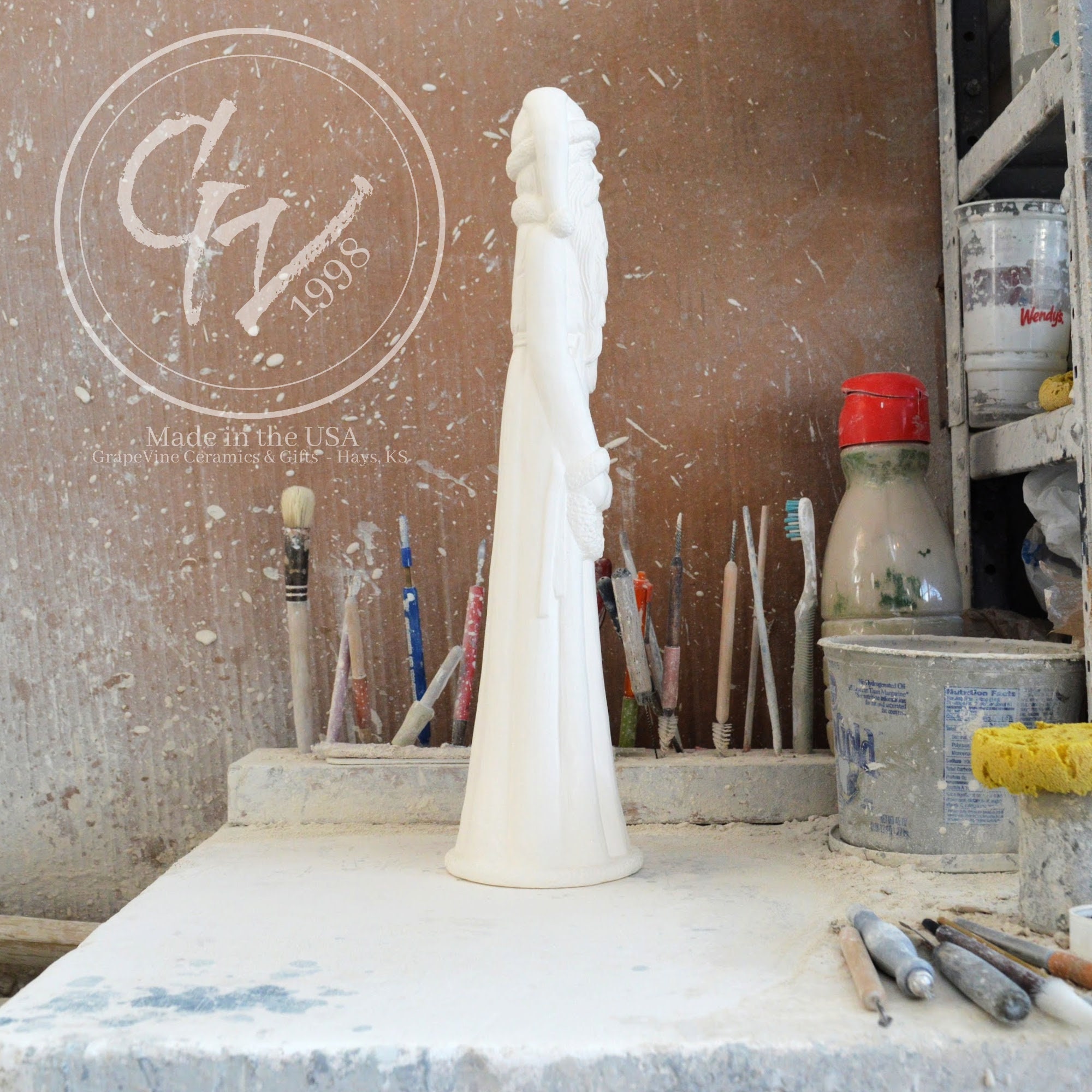Ready to Paint - 17 Inch Thin Santa With Wreath - Scioto S-2271 - Etsy