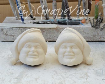 Pronto da dipingere - Ornamento a forma di testa di Babbo Natale - Clay Magic J1242
