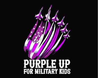 Purple Up PNG,Military Kids Sublimation,Purple Up For Military Kids,Military Child Month PNG,Patriotic Kids Sublimation,American Flag Png