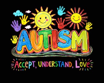 Accept Understand Love Autism PNG, Autism Awareness Rainbow Graffiti PNG, Neurodiversity Support Shirt Design, Autism Accept PNG