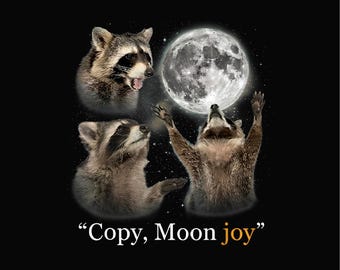 Meme de mapache PNG, Copiar Moon Joy, Camiseta Artemis II, Moon Joy PNG, Camiseta Artemis de la NASA, Diseño de tendencia de la misión Artemis