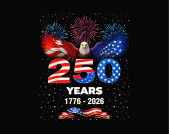 Patriotic Bald Eagle Wall Art, Retro USA 250 PNG, 1776-2026, 4th of July PNG, Celebrate 250th Anniversary Png, 4th of July Flag Eagle