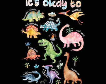 It’s Ok To Be Different Autism Dinosaur PNG Digital Download, Neurodiversity Shirt Designs, Autism Mom Gift