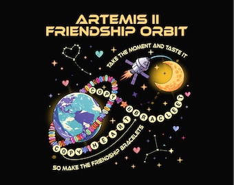 Copia Moon Joy, Pulsera de la Amistad, NASA, Artemis II - Descarga digital, Sublimación, DTF