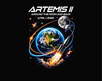Artemis II 2026 Space Exploration PNG (Digital Download)