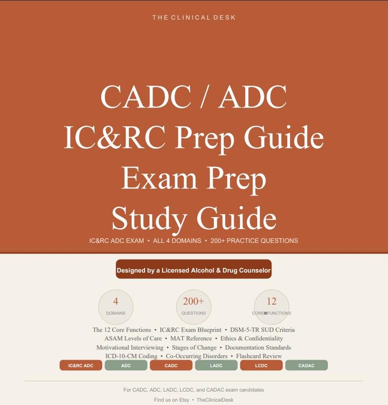 IC&RC ADC Exam Prep Study Guide | 12 Core Functions, 200+ Questions ...