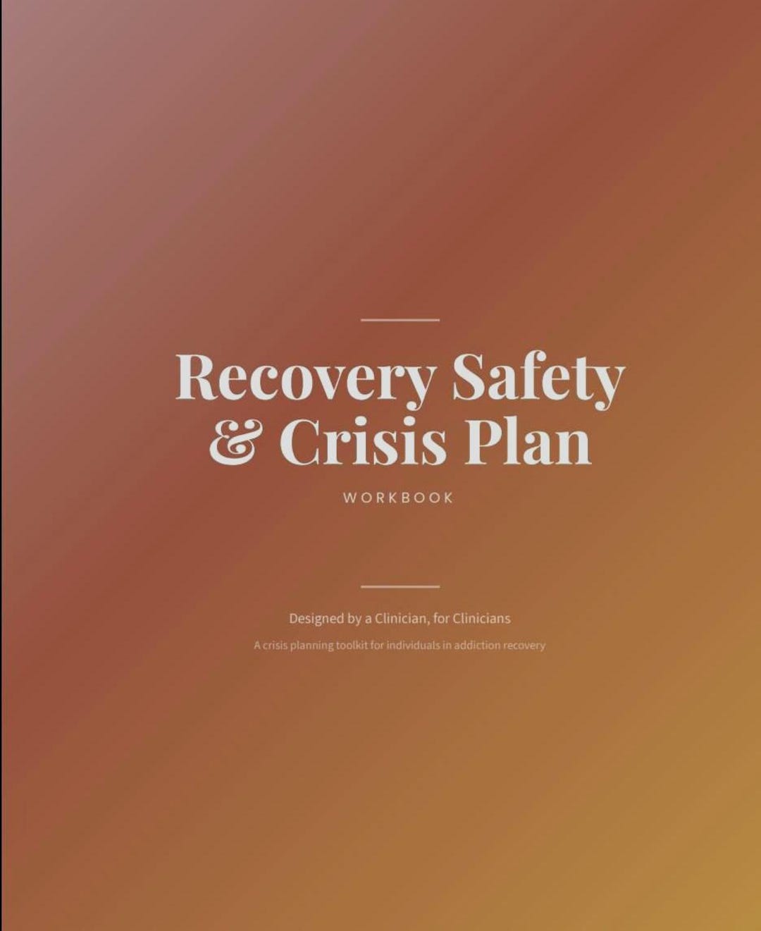 Safe Recovery Program Guide Pdf Addiction Recovery Safety Plan Workbook | Relapse Prevention Crisis ...