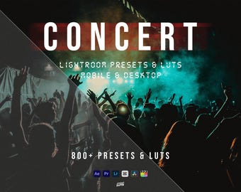 800+  Concert Presets & LUTs Bundle – Live Music, Stage Light Video Color Grading (Digital Download)