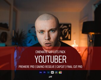 Cinematic LUTs Bundle for YouTubers | Log & Rec709 Color Grading Pack (Digital Download)