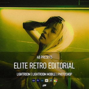 48 Elite Retro Editorial Lightroom Presets | 90s Old Film, Fuji & Kodak 35mm Disposable Camera Filters,Mobile - Desktop Photo Editing Bundle