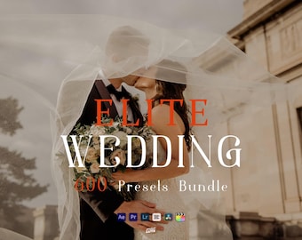 Elite Wedding Presets Bundle | 600 Lightroom Mobile & Desktop Wedding Presets, Creamy Warm Bridal Filters