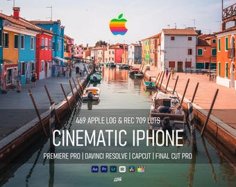 469 Cinematic iPhone LUTs, Apple Log & Rec709 LUTs, Premiere Pro, CapCut,DaVinci Resolve, Moody Presets, Professional Video Grading