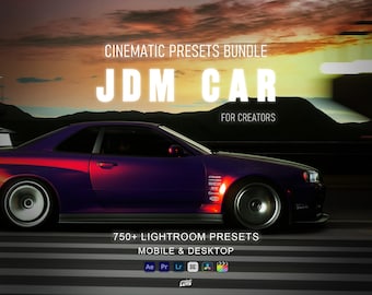 750+ JDM Car Lightroom Presets Bundle | Japanese Car Presets, Tokyo Street Racing, Night Drive Automotive Filters
