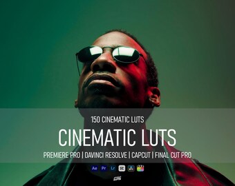 150 Cinematic LUTs Bundle, Video Color Grading, Premiere Pro Filters, DaVinci Resolve, Final Cut Pro, Moody Video Presets