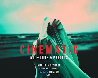 500+ Cinematic Presets | Video LUTs Bundle-Mobile  & Desktop Filters for Lightroom, Premiere Pro, CapCut - Professional Content Creator Pack