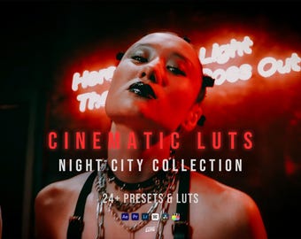 Cinematic Night City Presets & LUTs | Moody Urban Film Look (24+ Files)