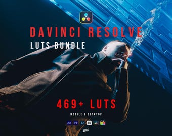 469 DaVinci Resolve LUTs Bundle | Cinematic Video LUTs, Film LUTs, Color Grading Pack for Creators