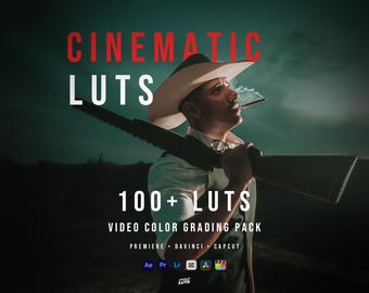 100+ Cinematic LUTs Bundle | Video LUTs for Premiere Pro, DaVinci Resolve, Final Cut Pro & CapCut | Film Look Color Grading Pack