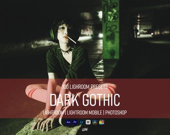 100 Dark Gothic Lightroom Presets Bundle | Moody Vintage Noir Photo Filters (Digital Download)