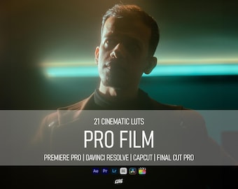 21 Cinematic Pro Film LUTs Pack, Premiere Pro, DaVinci Resolve & CapCut Filters, Color Grading, Rec709, Moody Video LUTs