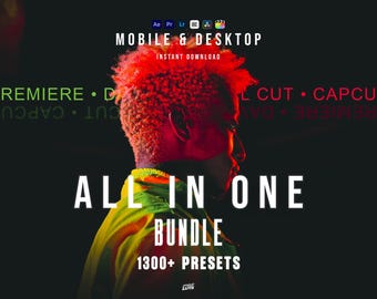 1300+ All In One Lightroom Presets Bundle | Mobile & Desktop Presets, Cinematic, Film, Travel, Lifestyle Photo Filters
