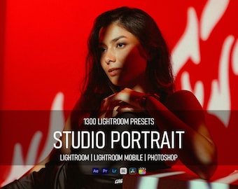 1300 Studio Portrait Lightroom Presets, Lightroom Mobile & Desktop, Moody Presets, Portrait Photography Filters, Magazine Style Edits