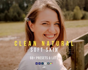 Clean Natural Soft Skin Presets & LUTs – Lightroom Mobile Desktop (Digital Download)
