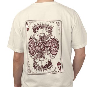 King of Hearts speelkaartshirt | Vintage Tarot Gay Couple Pride-shirt