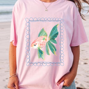 Comfort Colors® Koi Fish Watercolor T-shirt | Pastel Beach Summer Tee