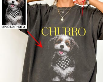 Custom Pet Photo And Name Shirt,Personalized Comfort Colors Shirt,Dog Lover Gift