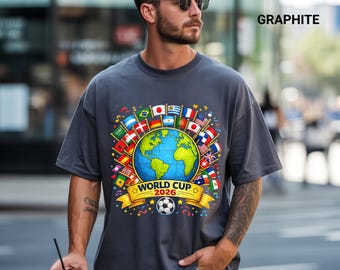 World Cup 2026 Globe Flags Soccer T-shirt | International Football Nations Tee