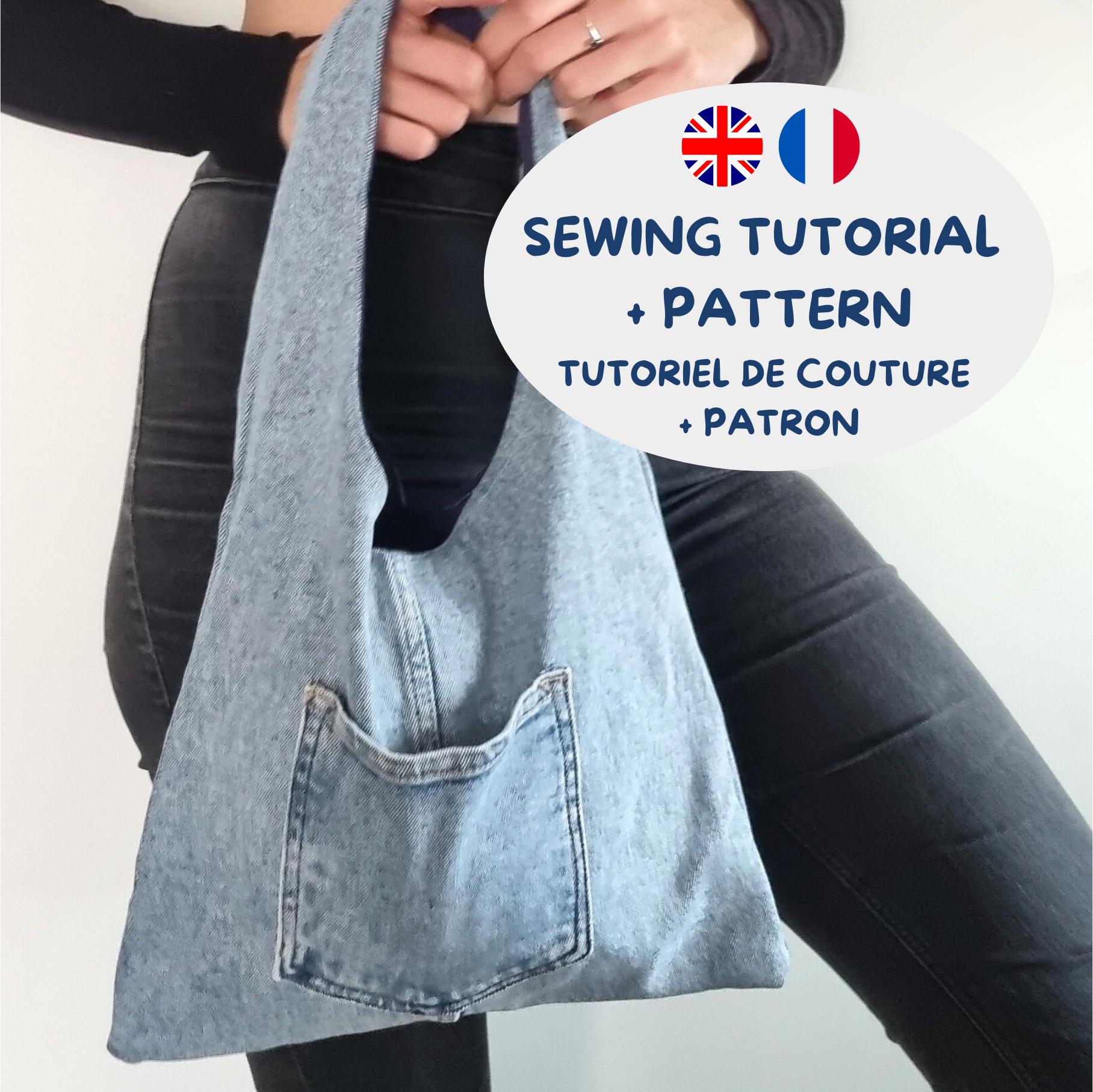 Upcycled Denim Hobo Bag Sewing Pattern (PDF Tutorial and Pattern), DIY ...