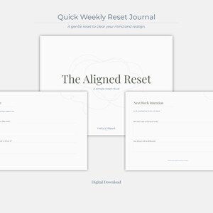 Guided Reset Journal Printable | Self Reflection Prompts | Mindfulness Journal | Minimalist Personal Growth Worksheet image 2