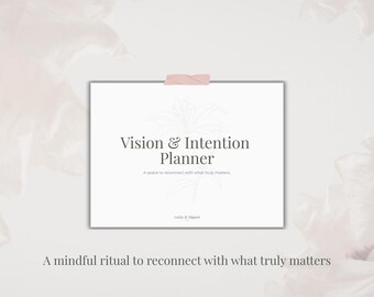 Planificador de visión e intención imprimible / Cuaderno de trabajo para definir el rumbo de la vida / Ejercicios para clarificar objetivos / Guía de crecimiento personal