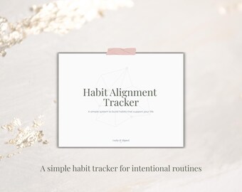 Planificador de alineación de hábitos imprimible / Hoja de trabajo para crear rutinas / Planificador de constancia / Herramienta para una vida intencional / Descarga digital