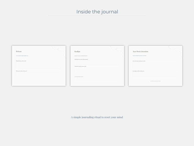 Guided Reset Journal Printable | Self Reflection Prompts | Mindfulness Journal | Minimalist Personal Growth Worksheet image 5