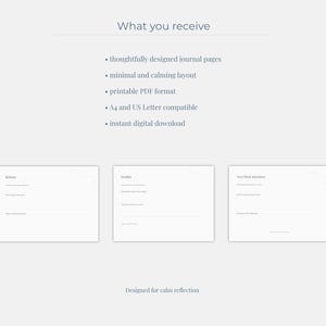 Guided Reset Journal Printable | Self Reflection Prompts | Mindfulness Journal | Minimalist Personal Growth Worksheet image 8