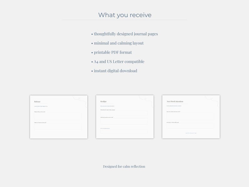 Guided Reset Journal Printable | Self Reflection Prompts | Mindfulness Journal | Minimalist Personal Growth Worksheet image 8