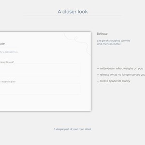 Guided Reset Journal Printable | Self Reflection Prompts | Mindfulness Journal | Minimalist Personal Growth Worksheet image 6