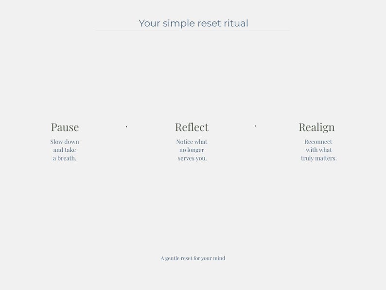 Guided Reset Journal Printable | Self Reflection Prompts | Mindfulness Journal | Minimalist Personal Growth Worksheet image 7
