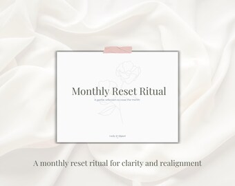 Monthly Reset Ritual Printable | Monthly Reflection Journal | Intentional Planning Routine | Minimalist Self Growth PDF
