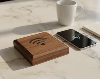 Programmeerbare NFC-smarttag en QR-code | Handgemaakt walnoot-, esdoorn- en palissanderhout | Tik om te delen: wifi, visitekaartje, welkomstgids, meer
