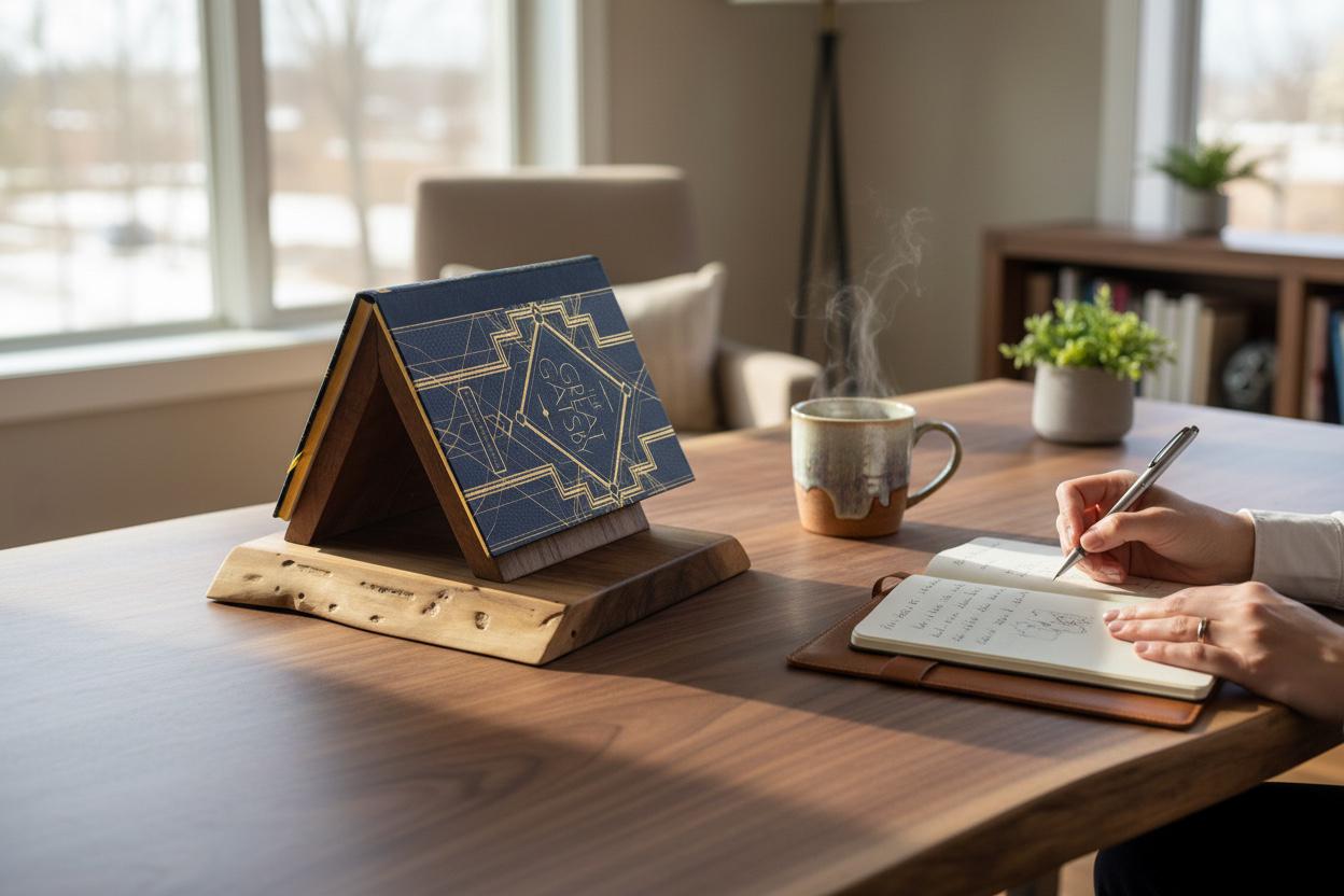 Live Edge Walnut Gabled Book Stand - Handcrafted Reading Valet - Luxury ...