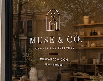Custom Business Window Decal, Vinyl Lettering for Mirrors, Glass Doors, Logos & Store Hours