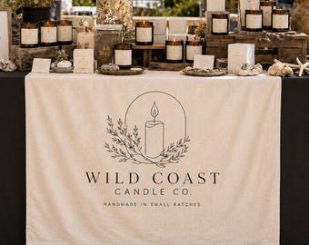 Custom Table Runner with Logo, Personalized Business Banner for Market Booth, Pop Up Shop Decoration, Vendor Display Sign, Craft Fair Banner