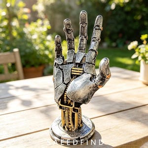 Cyberpunk Mechanical Robot Hand Resin Stand Game Controller Holder For Xbox Switch PS Gift For Gamers Desktop Decor Sci-Fi Ornament