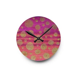 Artist's Original Print featuring 24-156 Series Abstract Polka Dot Print on Round Wall Clock