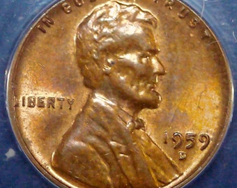 1959 D Lincoln Memorial Cent AU58 Die Chip Error Penny Rare Mint Error Coin Collectible US Small Cent Denver Mint CW3058