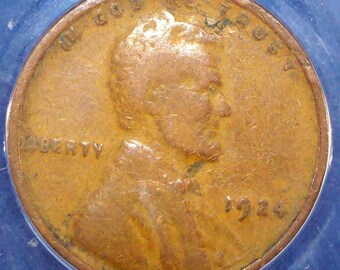 1924 Lincoln Wheat Cent VG10 Lamination Error Penny Rare Mint Error Coin Vintage US Small Cent Collectible CW3059