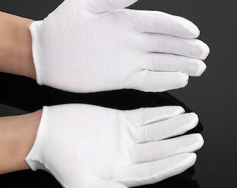 Cotton Inspection Gloves for Coins Jewelry Watches White Cotton Gloves Coin Collecting Gloves Jewelry Handling Gloves 4 Pair